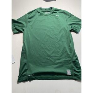 Nike Pro Combat Dri-Fit Mens Medium Fitted Short Sleeve Training Shirt Green